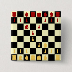 Chess Board Vierkante Button 5,1 Cm
