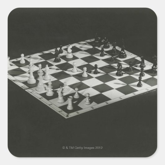 Chess Board Vierkante Sticker (Voorkant)