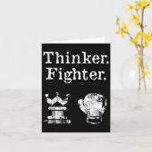 Chess Boxer Denker Fighter Boxing Chess Lover GIF Kaart (Gele Bloem)