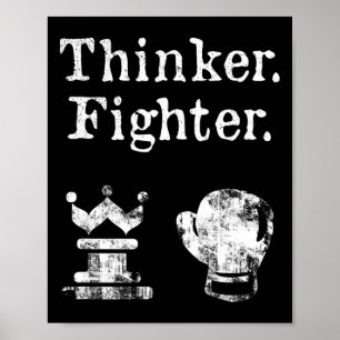 Chess Boxer Denker Fighter Boxing Chess Lover GIF Poster