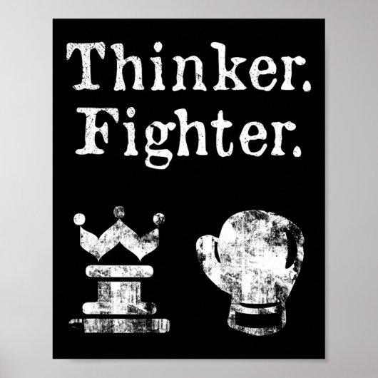 Chess Boxer Denker Fighter Boxing Chess Lover GIF Poster (Voorkant)