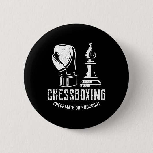 Chess Boxing I Chess Player Boxer Ronde Button 5,7 Cm (Voorkant)