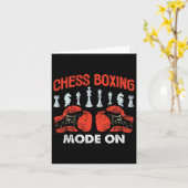 Chess Boxing Mode op schaakstukken Handschoenen Kaart (Gele Bloem)