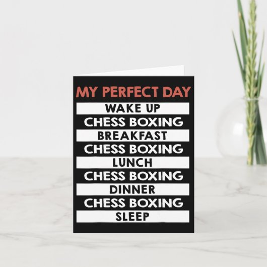 Chess Boxing My Perfect Day Player Day Routine Kaart (Voorkant)