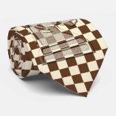 Chess Brown-Beige #1 Stropdas (Opgerold)