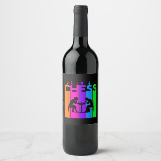 Chess Bubble Hobby en Sport Gift Idee Wijn Etiket (Voorkant)