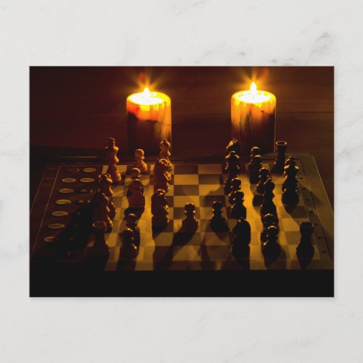 "Chess by candlelight" postcards Briefkaart (Voorkant)