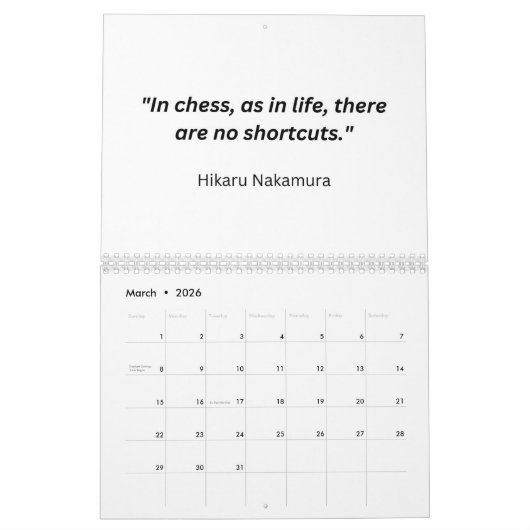Chess Calendar 2025 - Chess Quotes Calendar Kalender (Mar 2026)