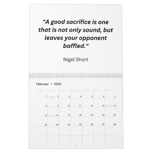Chess Calendar 2025 - Chess Quotes Calendar Kalender (Feb 2026)