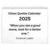 Chess Calendar 2025 - Chess Quotes Calendar Kalender (Hoes)