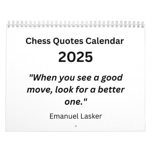 Chess Calendar 2025 - Chess Quotes Calendar Kalender (Hoes)