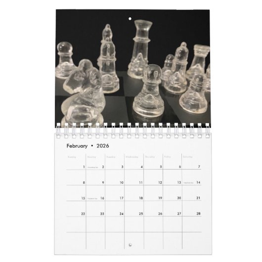 Chess Calendar Kalender (Feb 2026)