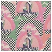 Chess Cat Stof (Close Up)