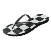 Chess ~ Checkerboard ~ Square Design Black & White Teenslippers (Schuin)