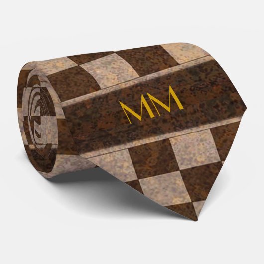 Chess, Checkers, Drafts Chessboard op een Stropdas (Opgerold)