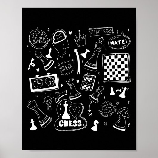 Chess Checkmate, gewoon Chess Quotes Graphic de Poster (Voorkant)