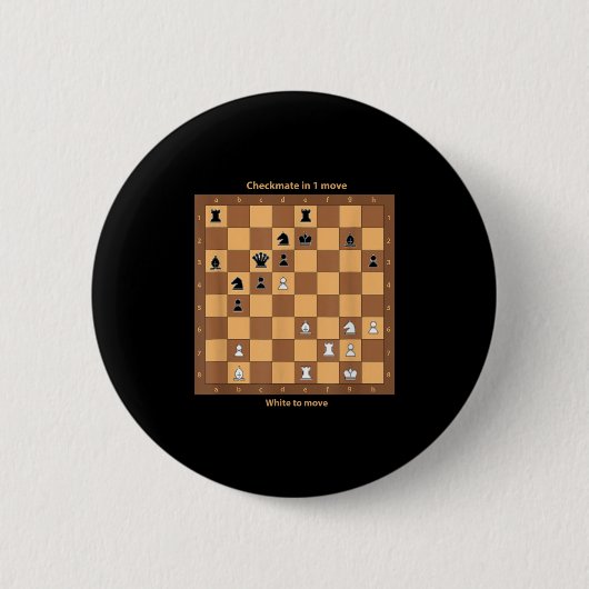 Chess Checkmate, gewoon Chess Quotes Graphic de Ronde Button 5,7 Cm (Voorkant)