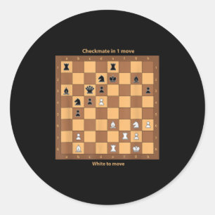 Chess Checkmate, gewoon Chess Quotes Graphic de Ronde Sticker