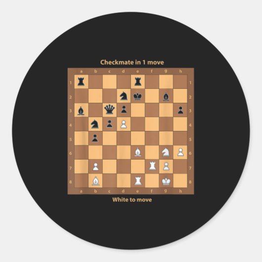 Chess Checkmate, gewoon Chess Quotes Graphic de Ronde Sticker (Voorkant)