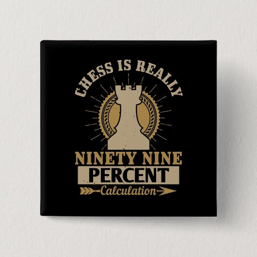 Chess - Chess is echt 99% Berekening Vierkante Button 5,1 Cm (Voorkant)