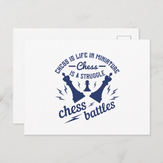 Chess - Chess is het leven in miniatuurvorm Briefkaart (Voorkant / Achterkant)