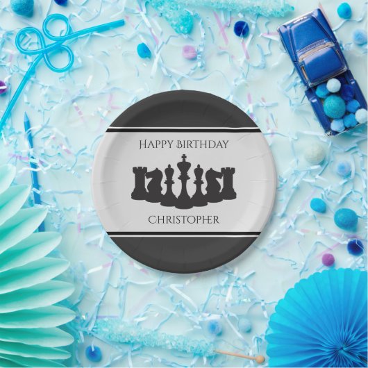 Chess Chess King Birthday Papieren Bordje (Feest)
