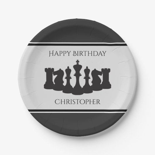 Chess Chess King Birthday Papieren Bordje (Voorkant)
