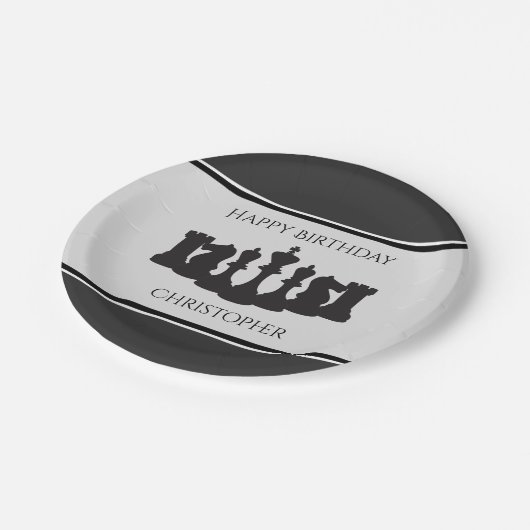 Chess Chess King Birthday Papieren Bordje (Gekanteld)