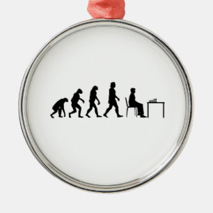 Chess - Chess Player Evolution Metalen Ornament