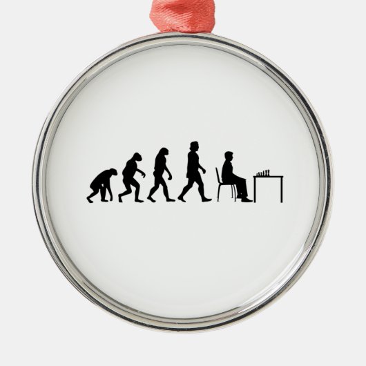 Chess - Chess Player Evolution Metalen Ornament (Voorkant)