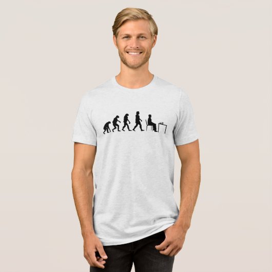 Chess - Chess Player Evolution Tri-Blend Shirt (Voorkant volledig)
