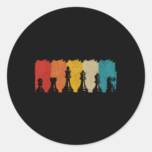 Chess Chess Player Ronde Sticker (Voorkant)