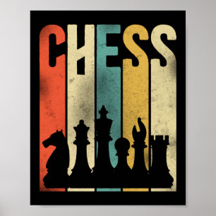 Chess Chess Retro Player Chess Piece  Retro Poster