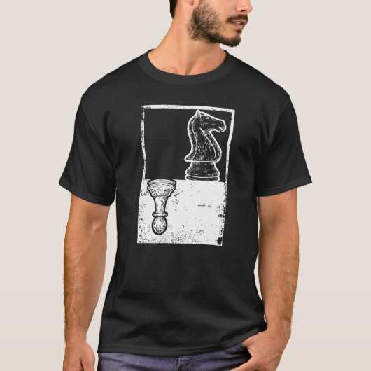  Chess Chessboxing Pawn en Knight Shadow T-shirt (Voorkant)
