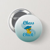 Chess Chick #3 Ronde Button 5,7 Cm (Voorkant /achterkant)