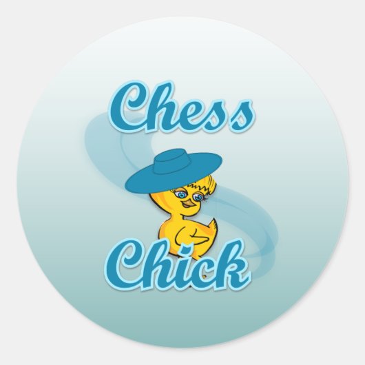 Chess Chick #3 Ronde Sticker (Voorkant)