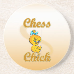Chess Chick Zandsteen Onderzetter