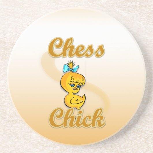 Chess Chick Zandsteen Onderzetter (Voorkant)