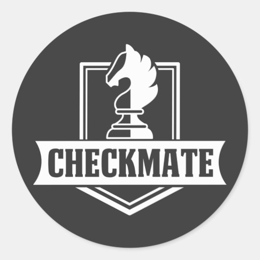 Chess Club Checkmate Chess Move Ronde Sticker (Voorkant)