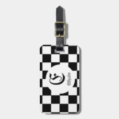 Chess Club Custom Name Initiaal Bagagelabel (Voorkant verticaal)