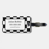 Chess Club Custom Name Initiaal Bagagelabel (Achterkant horizontaal)