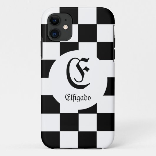 Chess Club Custom Name Initiaal Case-Mate iPhone Case (Achterkant)
