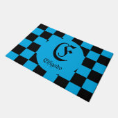 Chess Club Custom Name Initiaal Checkered Doormat Deurmat (Schuin)