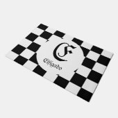 Chess Club Custom Name Initiaal, gecontroleerd Deurmat (Schuin)