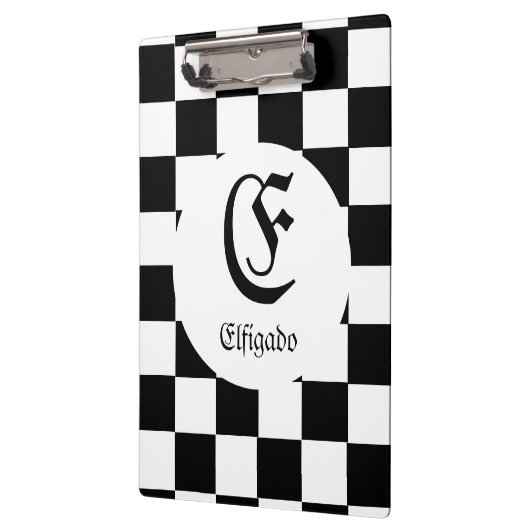 Chess Club Custom Name Initiaal Klembord (Links)