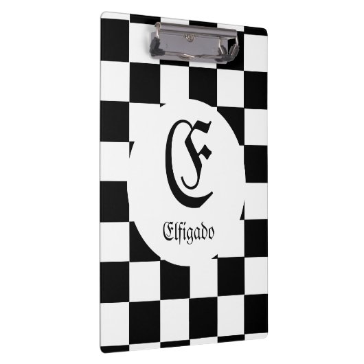 Chess Club Custom Name Initiaal Klembord (Rechts)