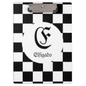 Chess Club Custom Name Initiaal Klembord (Voorkant)