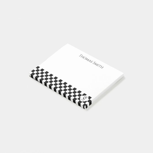 Chess Club Custom Name Initiaal Post-it® Notes (Schuin)