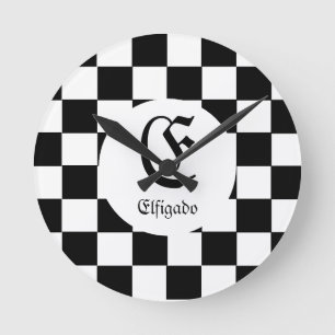Chess Club Custom Name Initiaal Ronde Klok