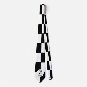 Chess Club Custom Name Initiaal Stropdas